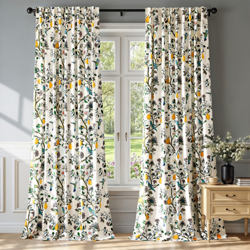 Lark Manor&trade; Luxury Velvet Fancy Hummingbird Blackout Curtain Rod Pocket Back Tab Thermal Insulated Room Darkening Drapes (Pair) 52" x 96" $99