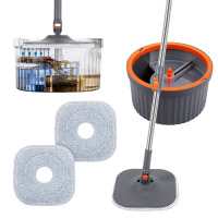 LEVELEVE Spin Mop And Bucket Set With 2 Replacement Mop Pads, Separate Dirty & Clean Water System New In Box $79