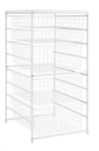 Everbilt 34.76 in. H x 17.13 in. W White Steel 5-Drawer Close Mesh Wire Basket New In Box $199