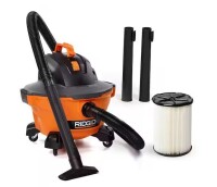 RIDGID 6 Gal. 3.5 Peak HP NXT Shop Vacuum Wet Dry Vac with General Debris Filter, Locking Hose and Attachments HD06001 On Working $199