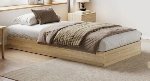 Ebern Designs Twin Size Wood Platform Bed Frame, Wooden Bed Frame Without Headboard, Wood Slat Support New In Box $299