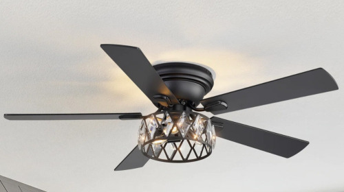 House of Hampton&reg; 52'' Iris 5 - Blade Standard Ceiling Fan with Remote Control and Light Kit Included New Open Box $399