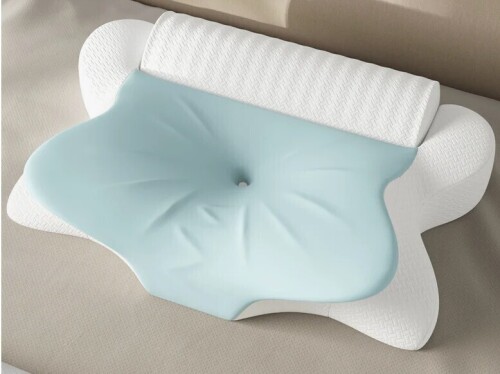 Alwyn Home Ergonomic Memory Foam Cervical Pillow, Neck Support Bed Pillow With Removable Cooling Ice Silk & Cotton Cover And Removable Round Pillow New In Box $199