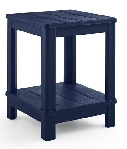 Keter Deluxe 20 in. Resin Midnight Square Patio Side Table With Storage New In Box $99