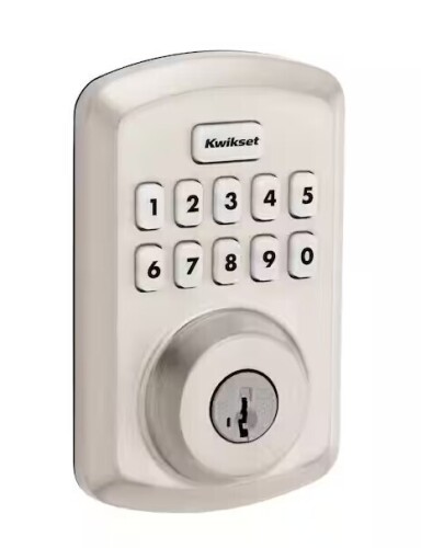 Kwikset Powerbolt 250 10-Button Keypad Satin Nickel Transitional Electronic Deadbolt Door Lock $199