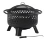 Hampton Bay Piedmont 29.6 in. W Black Steel Wood Outdoor Fire Pit with Screen and Poker Included $299