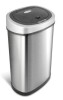 NINESTARS DZT-50-9 Automatic Touchless Infrared Motion Sensor Trash Can, 13 Gal 50L, Stainless Steel Base (Oval, Silver/Black Lid) $99