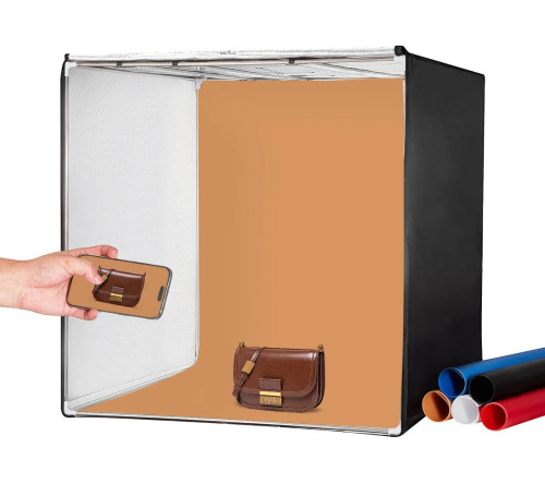 VEVOR Photo Studio Light Box, 32" x 32", 5600K Professional Photo Shooting Tent Kit with 210 LED Lights 5 Backdrops Power Adapter Soft Light Cloth Corner Pieces, High CRI ? 95 for Product Photography New In Box $199