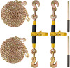 VEVOR Ratchet Binder with 5/16-3/8 inch, 7100 lbs Load Limit G80, Detachable Anti-Skid Handle, Tie Down Hauling Binders for Flatbed Truck Trailer, 2 Set Black & Yellow New Open Box $299