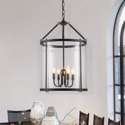 Gracie Oaks Qudarius 4-Light Dimmable Iron Drum Chandelier New Shelf Pull $399