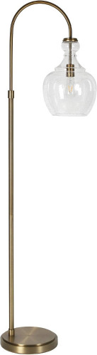 Henn&Hart Arc Floor Lamp with Glass Shade in Brass/Seeded, Floor Lamp for Home Office, Bedroom, Living Room $299