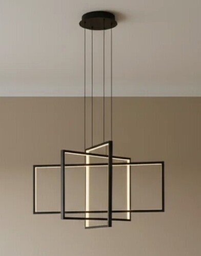 Ivy Bronx Vollmer 3-Light LED Square/Rectangle Chandelier Remote Dimmable New In Box $699