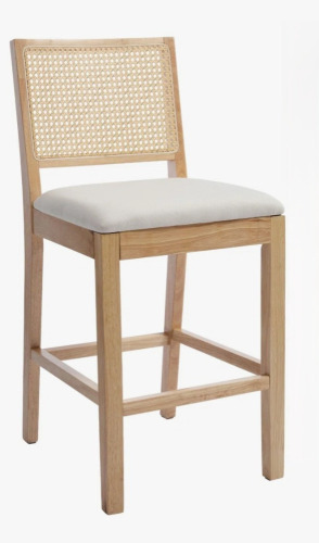 Chummaven 26'' Modern Counter Stool With Rattan Backrest And Wood Frame New In Box $399