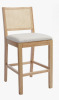 Chummaven 26'' Modern Counter Stool With Rattan Backrest And Wood Frame New In Box $399
