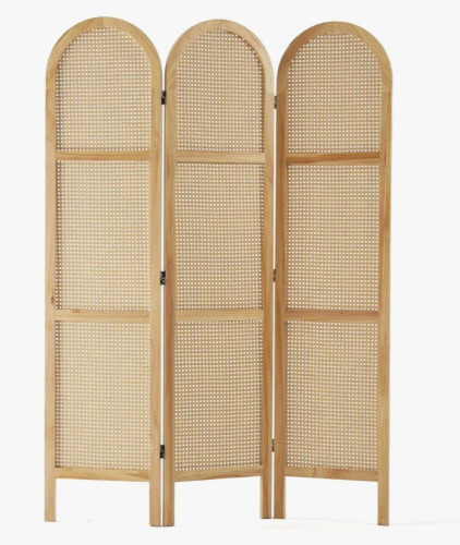 Dakota Fields 5.6 ft. Pine Wood & Hand-Woven Rattan Room Divider &mdash; Freestanding Privacy Screen in Japanese Modern Minimalist Style New In Box $399