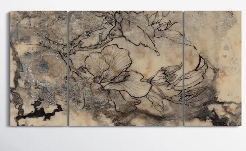 Etta Avenue&trade; Tattooed Floral I 3-Piece Painting Print New In Box $299