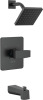 Delta Modern 14 Series Square Bathtub and Shower Faucet Set, Matte Black Shower Head and Handle Set, Valve Trim Kit, Matte Black T14467-BL-PP (Valve Not Included) New In Box $299