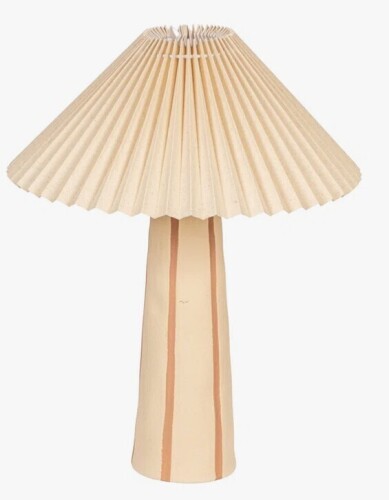 Rowena Interiors Stoneware Table Lamp with Tapered Base and Pleated Shade New In Box $199