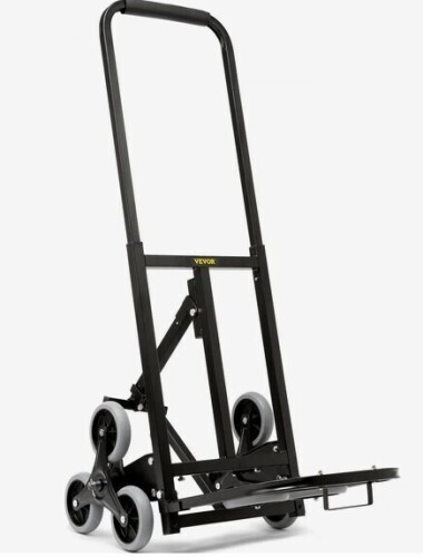 VEVOR Stair Climbing Cart, Heavy-Duty Hand Truck Dolly 375 lbs Load Capacity, Foldable Stair Climber Hand Trucks with Adjustable Handle, All Terrain Cart for Stairs with 10 Wheels New In Box $199