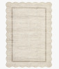Gracie Oaks 8' x 10' Scalloped Machine Washable Rug Non-Slip Bordered Floor Mat Non-Shedding Soft Low Pile Modern Accent Rug for Living Room Bedroom Office $299