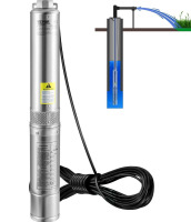 VEVOR Deep Well Submersible Pump, 1.5HP 230V/60Hz, 37gpm 276 ft. Head, with 33 ft. Electric Cord, 4" Stainless Steel Water Pumps for Industrial, Irrigation and Home Use, IP68 Waterproof Grade New In Box $299