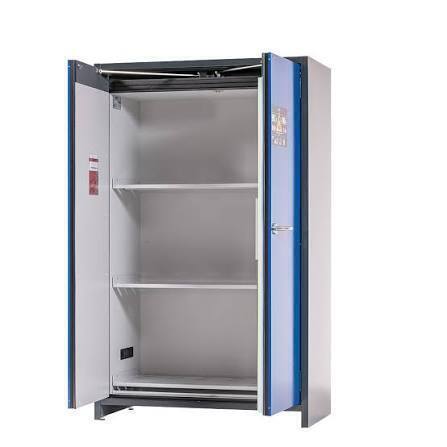 Denios Asecos lithium-ion storage cabinet, 90 Min fire resistant, 3 Shelves, 2 Doors $11,999