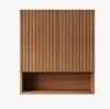 Latitude Run TOBI 26" Wall-Mounted Striped Bathroom Cabinet, With Doors, Shelf And Open Storage Compartment Over The Toilet Storage Cabinet New in Box $399