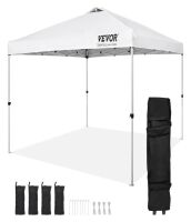VEVOR - Pop Up Canopy Tent, 10 x 10 ft, 250 D PU Silver Coated Tarp, with Portable Roller Bag and 4 Sandbags, Waterproof - White New in Box $399