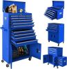 Sormols 13-Drawer Double Door Rolling Tool Chest, 2 in 1 Detachable Tool Chest,Tool Box with Drawers and Wheels, Large Tool Cabinet with Lock, Metal Standing Toolbox for Garage Workshop -Blue New Shelf Pull $499