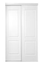 Tenoner 48 in. x 80 in. 2-Panel, MDF Hollow Core, White Primed, Pre-Assembled Double Panel Sliding Door with All Hardware New in Box $399