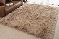 Mercer41 Malaiah Shag Faux Sheepskin Fur Area Rug in Beige, 8' x 10' New $499