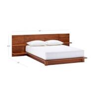 Andes Acacia Wood Platform Full Size Bed with Nightstands New in Box $999