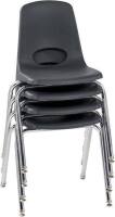 Early Childhood Resources ELR-15104-BLG 18 in. Chrome Legs with Swivel Glide Stack Chair in Black New in Box
