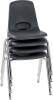 Early Childhood Resources ELR-15104-BLG 18 in. Chrome Legs with Swivel Glide Stack Chair in Black New in Box