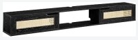 Walker Edison Destin Modern Rattan Flip-Down-Door Wall-Mounted Floating TV Stand for TVs up to 80 Inches, 70 Inch, Black New in Box $299