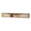 Walker Edison 58" Floating Wood TV Stand with Rattan Doors - Coastal Oak New in Box $299