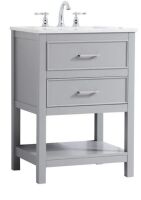 Elegant Decor 24 inch Single Bathroom Vainty in Grey New in Box $699