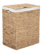 Seville Classics Natural Water Hyacinth Handwoven Lidded Laundry Hamper New In Box $79