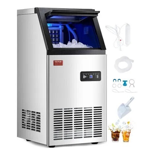 VEVOR Commercial Ice Maker, 80lbs/24H, Ice Maker Machine, 40 Ice Cubes in 12-15 Minutes, Freestanding Cabinet Ice Maker with 27.5lbs Storage Capacity LED Digital Display, for Bar Home Office Restaurant, New in Box $499