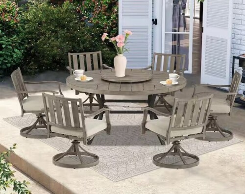 ULax Furniture AZUR 7-Piece Aluminum Outdoor Dining Set with Sunbrella Cushions (3 Boxes) New in Box $2299