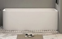 KDK HOME 59" x 29" Freestanding Bathtub Left Drain Acrylic Soaking Tub with Pop up Drain & Overflow KH-6LW-1500 New in Box $1899