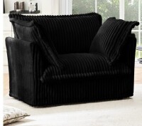 Latitude Run Koala Armchair with 2 Pillows in Black Corduroy New in Box $699