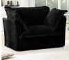 Latitude Run Koala Armchair with 2 Pillows in Black Corduroy New in Box $699