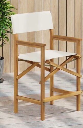 Laurel Foundry Modern Farmhouse Joseph Patio 25.75&rdquo; Seat Height Folding Acacia Wood Counter Stool New in Box $399
