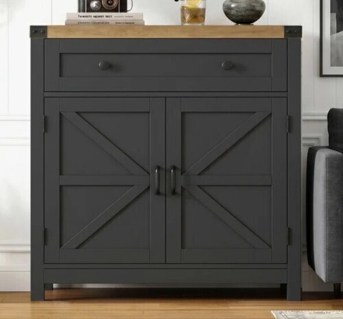 Sand & Stable Allencoe 29.9'' W 2-Door Manufactured Wood Accent Cabinet in Black New in Box $399