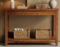 Millwood Pines 41.3" Solid Wood Console Table, Farmhouse Entryway Table With Storage Shelf New in Box $399