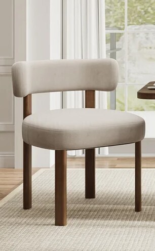 Hokku Designs Upholstered Solid Wood Dining Chair Side Chair in Camel $599