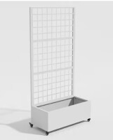 Lumioca 71.37 in. H x 35.1 in. W White Metal Rectangle Planting Box with Climbing Frame Decorative Art Panel in White Ne win Box $499