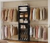 Wrought Studio 60.61''-92.91'' Wide Closet Organizer System with 4 Chrome-Plated Telescopic Rods & 6 Adjustable Shelves in Black New in Box $399