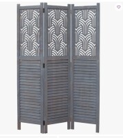 Highland Dunes Epping 47.5'' W x 67'' H 3 - Panel Solid Wood Folding Room Divider New in Box $299